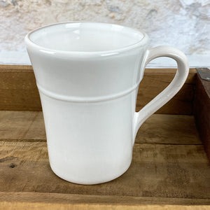 WHITE TERRACOTTA MUG WITH RELIEF LINE