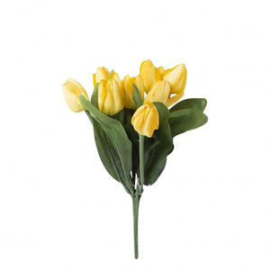 FAUX FLOWERS BUNCH OF 8 YELLOW TULIPS
