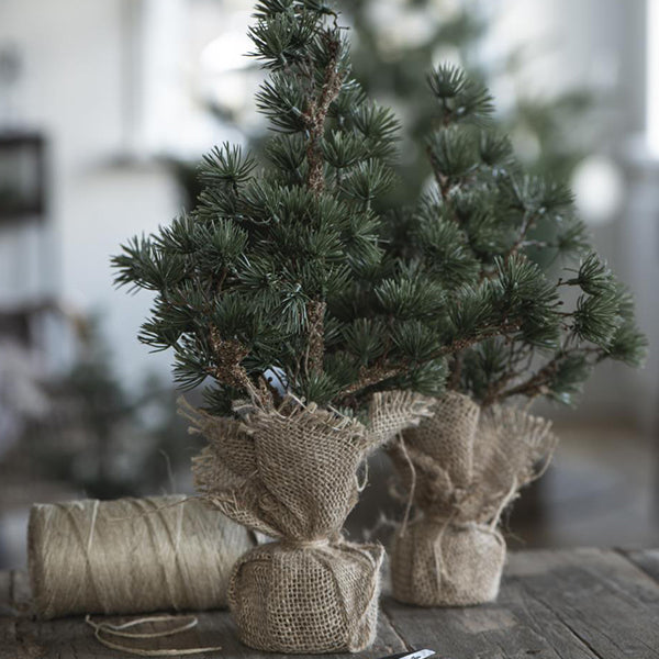 FAUX CEDAR TREE IN JUTE BASE