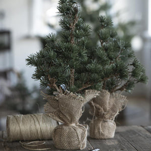FAUX CEDAR TREE IN JUTE BASE