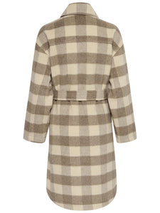 INWEAR FLYN COAT GIANT CHECK SAND AND GREY