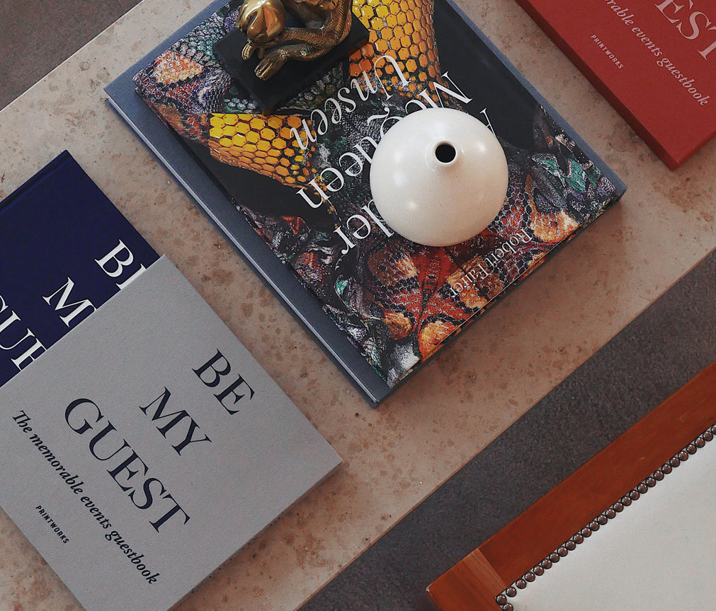 PRINTWORKS GUESTBOOK GREY AND NAVY