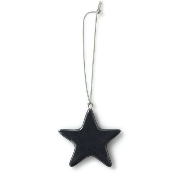 PORCELAIN STAR DECORATION CHARCOAL