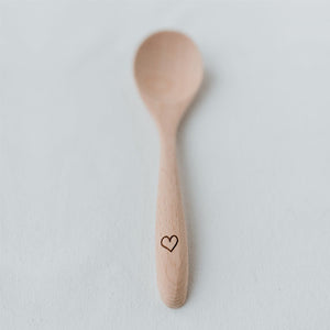 WOODEN SPOON SMALL WITH HEART DETAIL