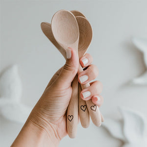 WOODEN SPOON SMALL WITH HEART DETAIL