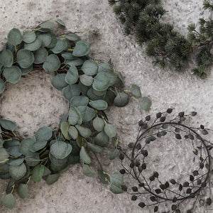 FAUX EUCALYPTUS WREATH 55CM