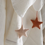 Load image into Gallery viewer, ORGANIC MUSLIN TOWEL PONCHO WHITE WITH PUTTY STAR
