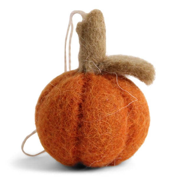 SMALL FELT PUMPKINS SET OF THREE DECORATIONS