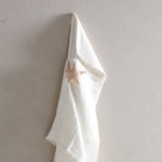 Load image into Gallery viewer, ORGANIC MUSLIN TOWEL PONCHO WHITE WITH PUTTY STAR
