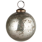Load image into Gallery viewer, GLASS CHRISTMAS ORNAMENT PEBBLED SILVER
