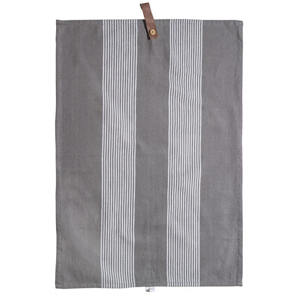 GREY AND WHITE COTTON TEA TOWEL