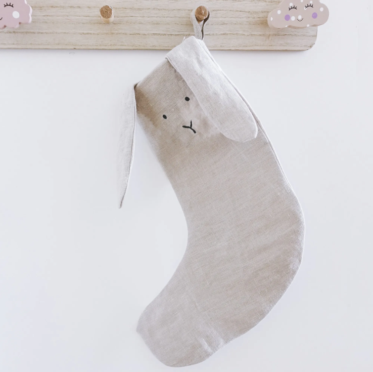 SOFT LINEN RABBIT STOCKING NATURAL