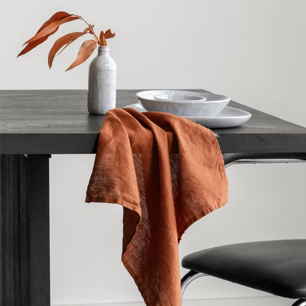 SET OF TWO TERRACOTTA LINEN NAPKINS