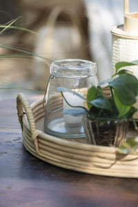 GLASS HURRICANE LANTERN WITH HANDLE