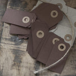 Load image into Gallery viewer, LUGGAGE GIFT TAG BROWN CARD PACK OF 25 two sizes
