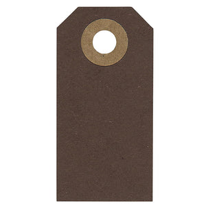 LUGGAGE GIFT TAG BROWN CARD PACK OF 25 two sizes