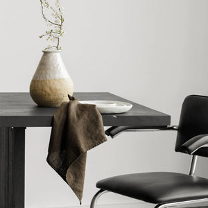 SET OF TWO LINEN NAPKINS EARTH GREY