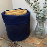 Load image into Gallery viewer, COTTON &amp; LINEN ROLL DOWN STORAGE BAG NAVY
