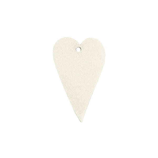 WHITE WOODEN HEART TAG