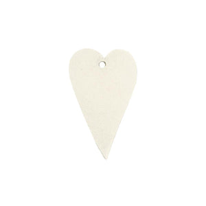 WHITE WOODEN HEART TAG