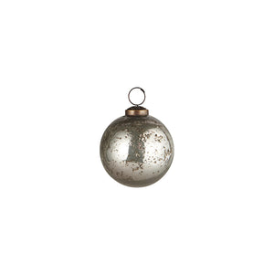 MINI GLASS CHRISTMAS ORNAMENTS SILVER