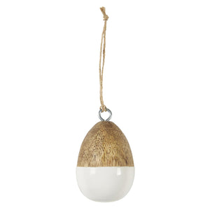 MANGO WOOD HANGING EGG WHITE DIPPED